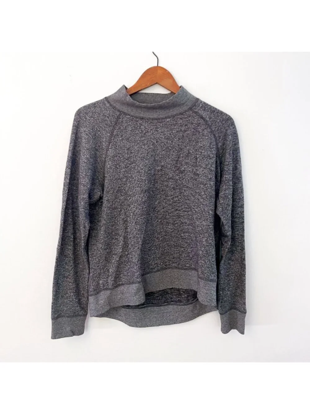 Theory Mock Neck Cotton Pullover, Size Medium